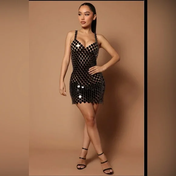 Fashion Nova | Dresses | Fashion Nova Black Sequin Mini Dress | Poshmark